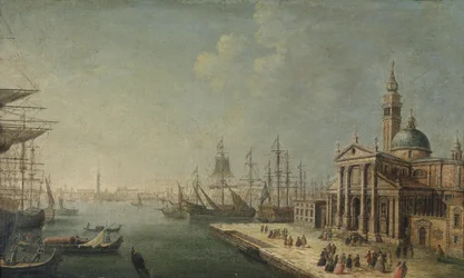 Ein Blick auf das Bacino di San Marco von der Kirche und Insel San Giorgio Maggiore